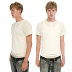 DOUBLE LAYERED HENLEY TANKTOP