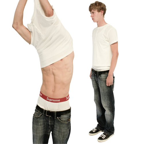 DOUBLE LAYERED HENLEY TANKTOP