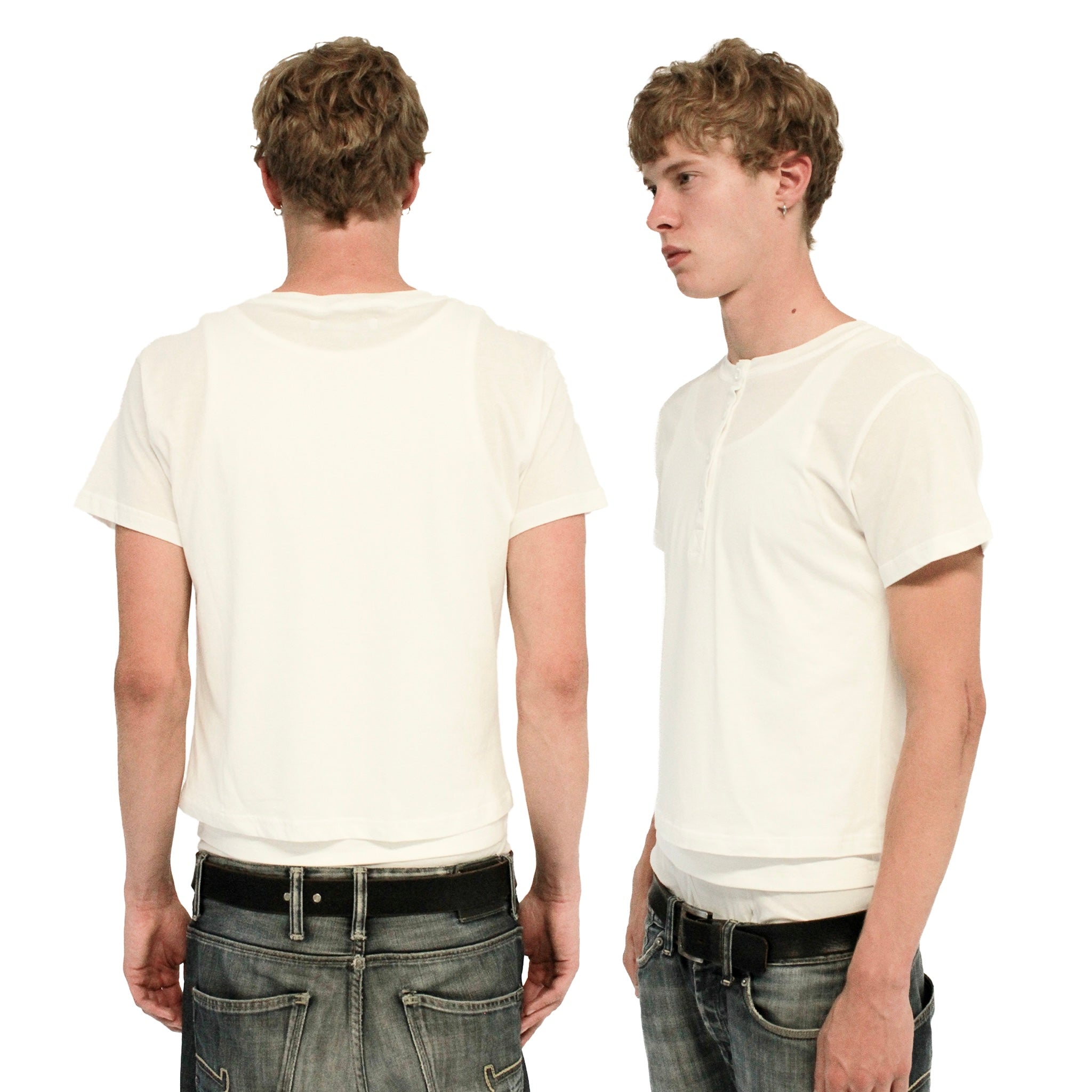 DOUBLE LAYERED HENLEY TANKTOP